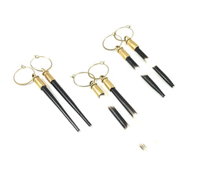 Beth's African Porcupine Quill Hoop Earrings