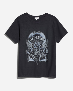 Beth's La Femme Washed Black Tee by Auguste the Label