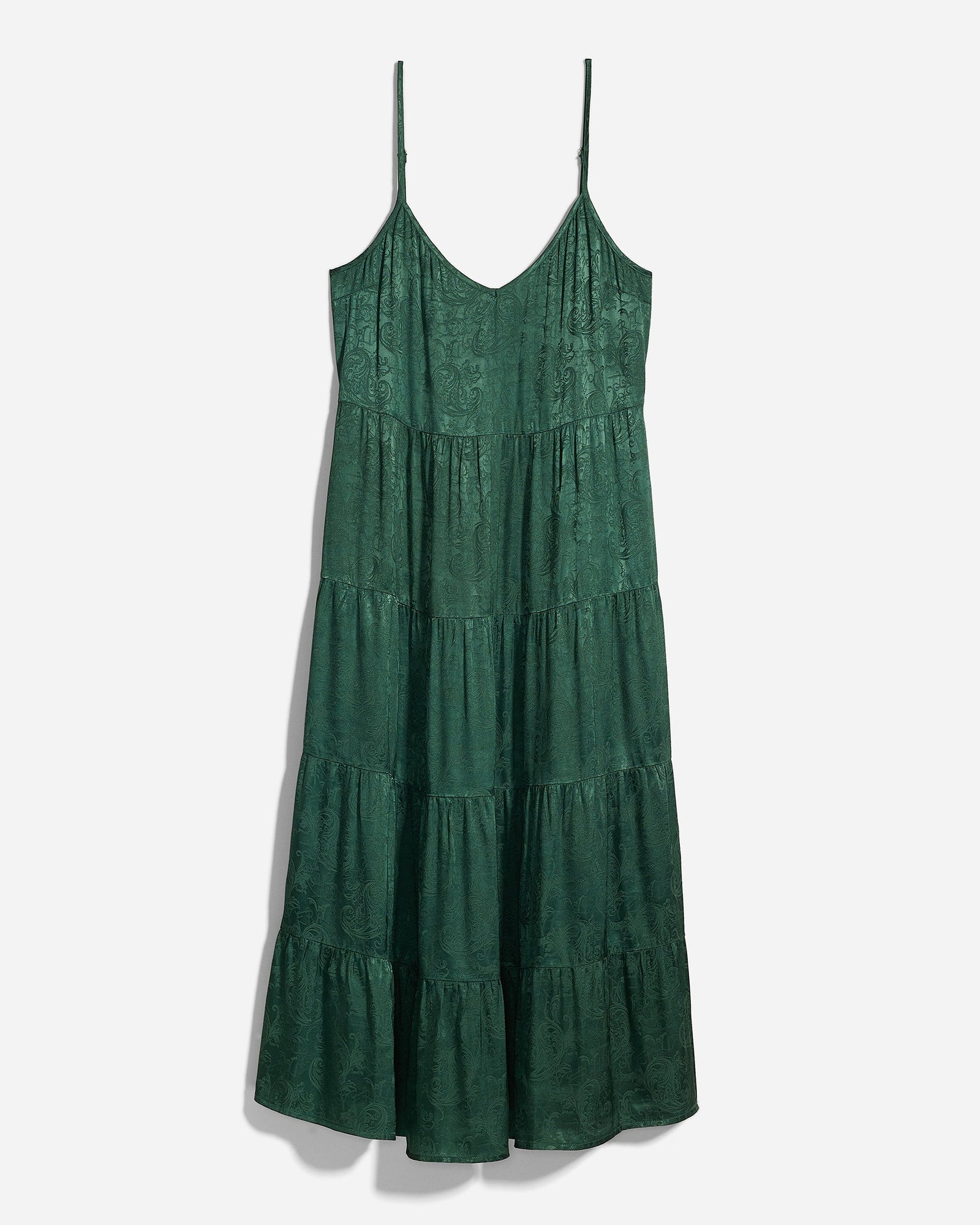 Beth's Paisley Jacquard Emerald Green Midi dress by Auguste the Label
