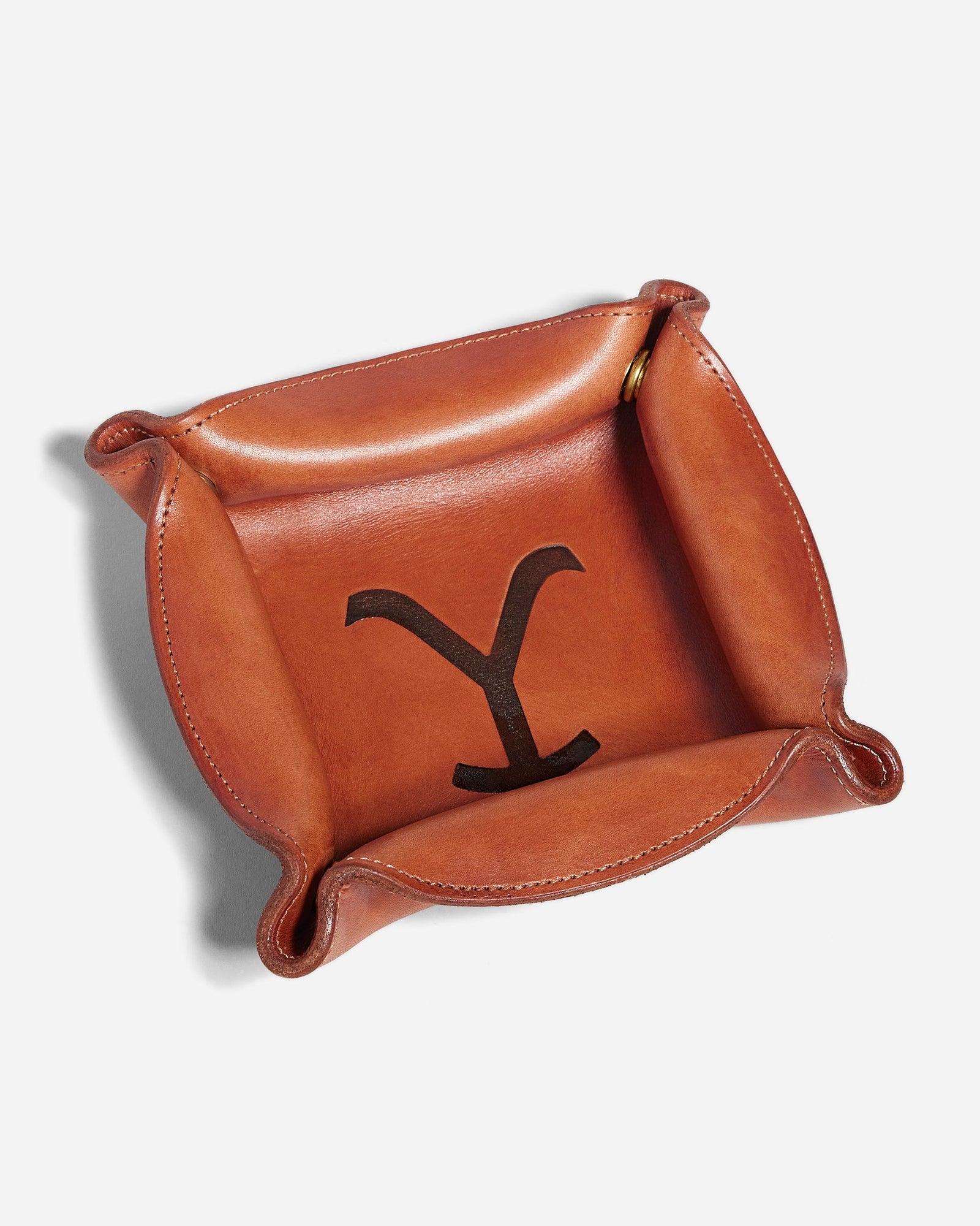 Saddle Leather Yellowstone Branded Small Catch-All