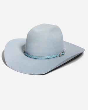 Mia's Cattleman Crown Cowboy Hat with Snakeskin Band