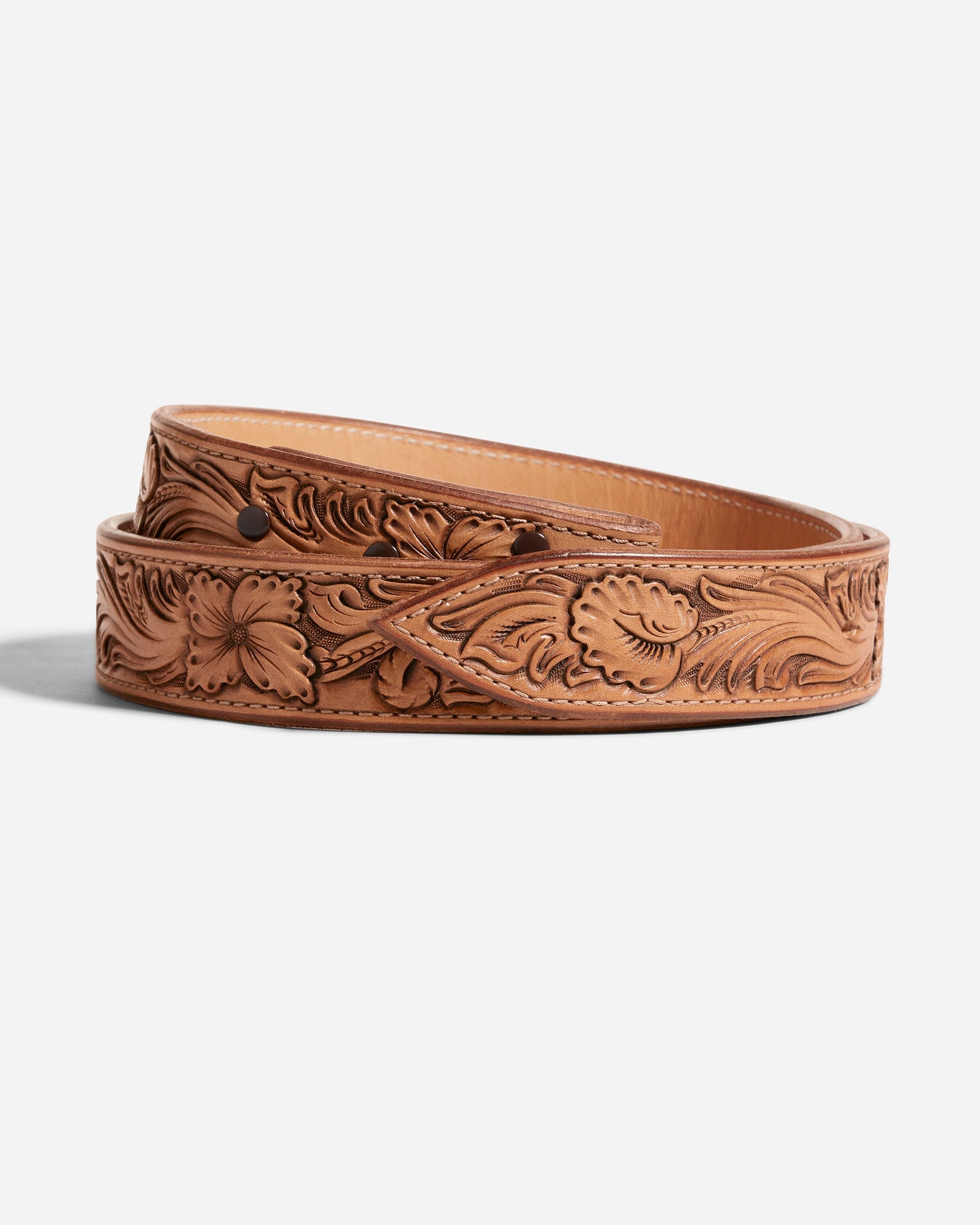 John Dutton Hand Tooled Floral Leather Belt By Burns Cowboy since 1876