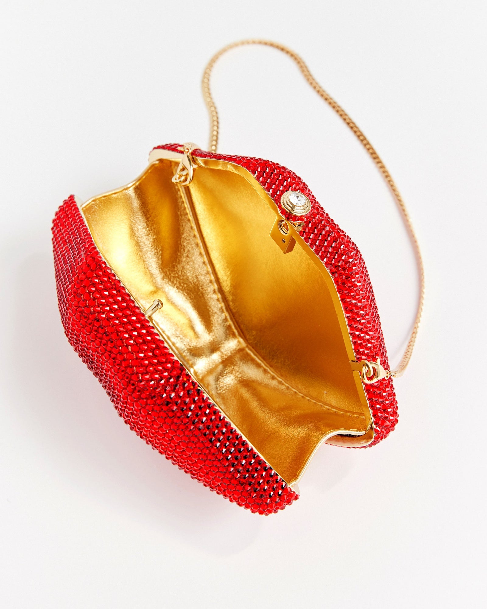 Embellished Crystals Lips Bag