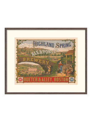 Calhoun Saloon Art: Highland Spring Ale And Porter Print With 1883 Logo
