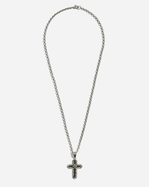 Lloyd's Antiqued Two Tone Radiating Cross Necklace