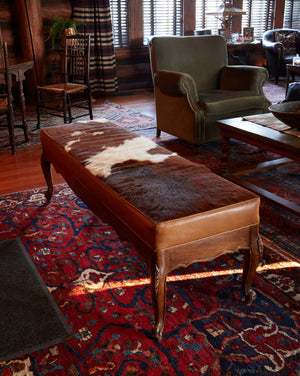 The Great Room Cowhide Bench