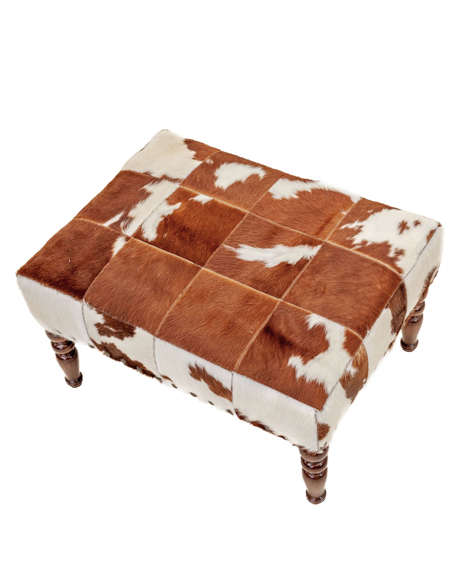 The Cowhide Patchwork Ottoman