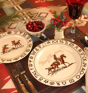 Westward Ho Christmas Rodeo Dinner Plate